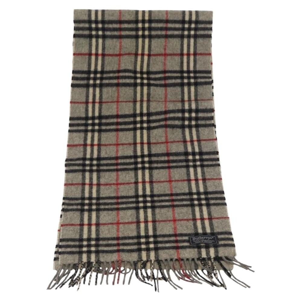 Burberry Nova Check Wool Scarf Gray